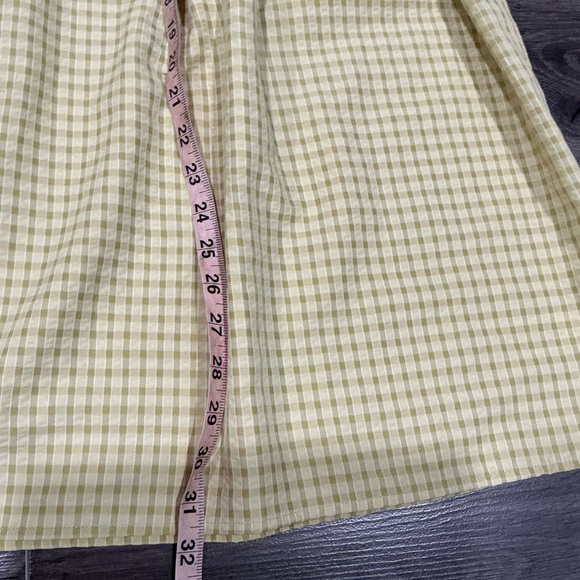 Women’s Checked Pleated Skirt.  Yellow Plaid - Picture 14 of 15